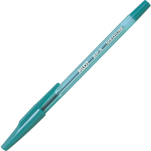 Better Ballpoint Stick Pen - Medium Pen Point - Refillable - Green - Clear Barrel - Stainless Steel Tip - 1 Each - Ballpoint Stick Pens - PIL084652