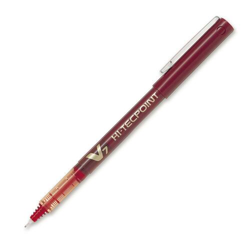 Pilot Hi-techpoint Roller Ball Pen - Fine Pen Point - Red - 1 Each - Rollerball Pens - PILBXV7RD