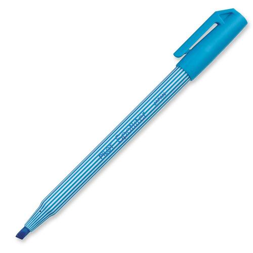 Spotliter Highlighter - Chisel Marker Point Style - Fluorescent Blue - Fluorescent Blue Barrel - 1 Each - Pen-Style Highlighters - PILSWSLBE