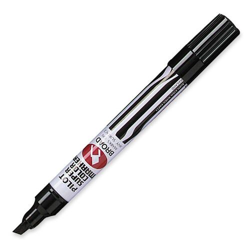 Pilot Permanent Ink Marker - Broad Marker Point - Chisel Marker Point Style - Refillable - Black Oil Based Ink - 1 Each