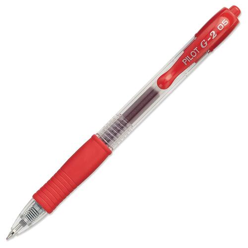 Pilot Extra Fine Retractable Rollerball Pen - Extra Fine Pen Point - Refillable - Retractable - Red Gel-based Ink - Red Barrel - 1 Each - Rollerball Pens - PIL163111