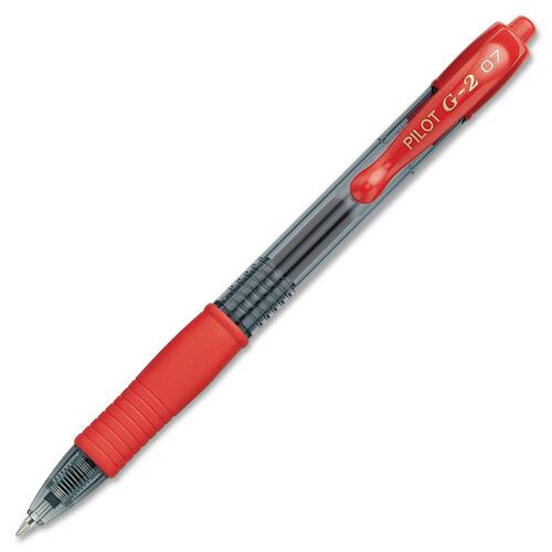 G2 Retractable Gel Ink Rolling Ball Pen - Fine Pen Point - Refillable - Retractable - Red Gel-based Ink - 12/BX