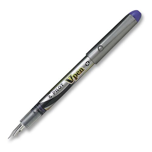 Pilot Varsity Disposable Fountain Pen - Fine Pen Point - Blue - Silver Barrel - 1 Each - Fine Writing Pens & Pencils - PILSVP4MBE