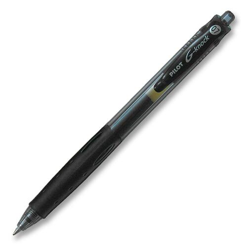 Pilot Begreen G-Knock Retractable Black Gel Pen - Medium Pen Point - 0.7 mm Pen Point Size - Retractable - Translucent Barrel