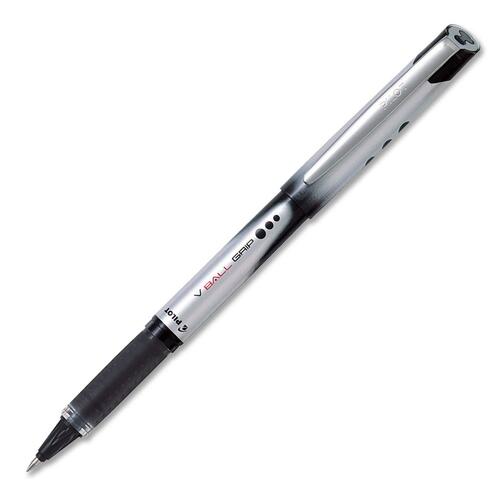 Vball Grip Rolling Ball Pen - Extra Fine Pen Point - 0.7 mm Pen Point Size - Black - Clear Barrel - 1 Each - Rollerball Pens - PIL322907