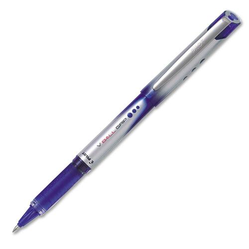 Vball Grip Rolling Ball Pen - Extra Fine Pen Point - 0.7 mm Pen Point Size - Blue - Clear Barrel - 1 Each - Rollerball Pens - PIL322921