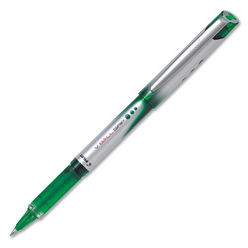 Vball Grip Rolling Ball Pen - Extra Fine Pen Point - 0.7 mm Pen Point Size - Green - Clear Barrel - 1 Each - Rollerball Pens - PIL322938