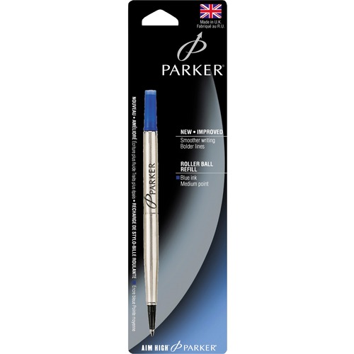 Parker Rollerball Ink Refills - Medium Point - Blue Ink - 1 Each