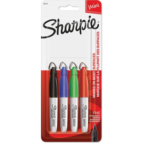 Sharpie Mini Markers - Fine Marker Point - Assorted Ink - 4 / Set