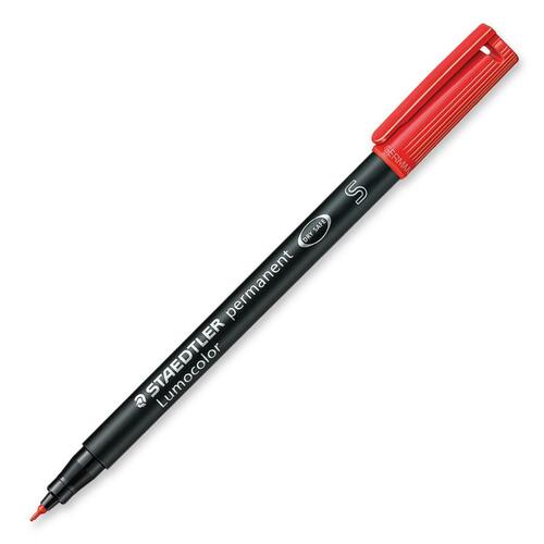 Lumocolor Lumocolor Permanent Pen 313 - Fine Marker Point - 0.4 mm Marker Point Size - Refillable - Red - Black Polypropylene Barrel - 1 Each - Permanent Markers - STD3132
