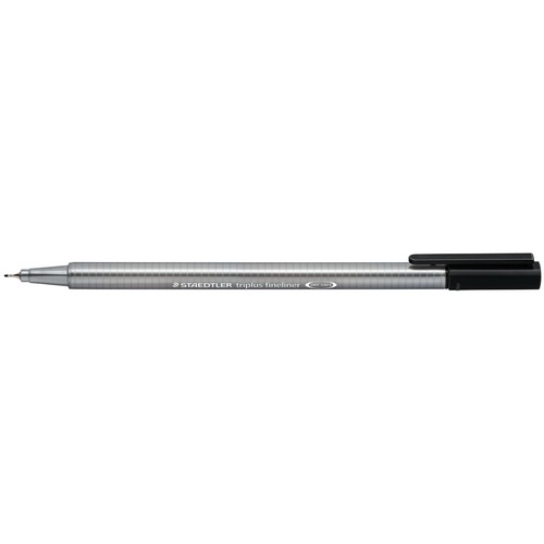 Staedtler Triplus Fineliner 334 - Super Fine Pen Point - 0.3 mm Pen Point Size - Black Water Based Ink - Polypropylene Barrel - Metal Tip - 5/PK