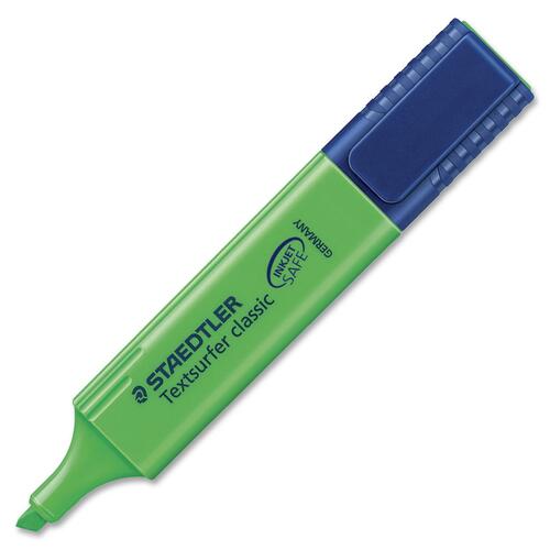 Staedtler Textsurfer Classic Highlighter - Broad Marker Point - 1.5 mm Marker Point Size - Chisel Marker Point Style - Refillable - Fluorescent Green - Green Polypropylene Barrel - 1 Each - Tank-Style Highlighters - STD364503