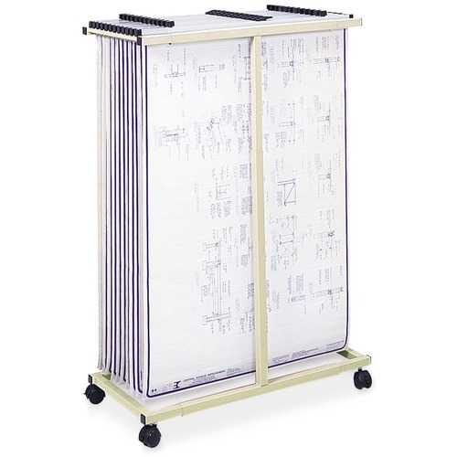 Safco Mobile Vertical File Cart - 4 Casters - Steel - x 39.5" Width x 16" Depth x 52" Height - Tropic Sand - 1 Each - Mobile Racks - SAF5059
