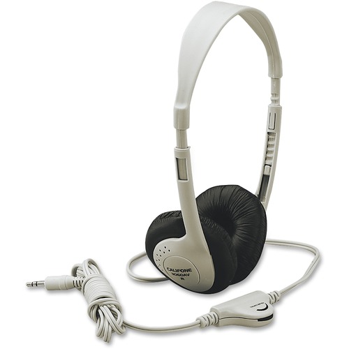 Califone Multimedia Stereo Headphone Wired Beige - Stereo - Beige - Mini-phone (3.5mm) - Wired - 25 Ohm - 20 Hz 20 kHz - Nickel Plated Connector - Over-the-head - Binaural - Supra-aural - 8 ft Cable