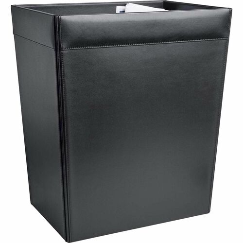 Dacasso Hide Away Calendar Holder - 3.5" x 6" - Leather - Black
