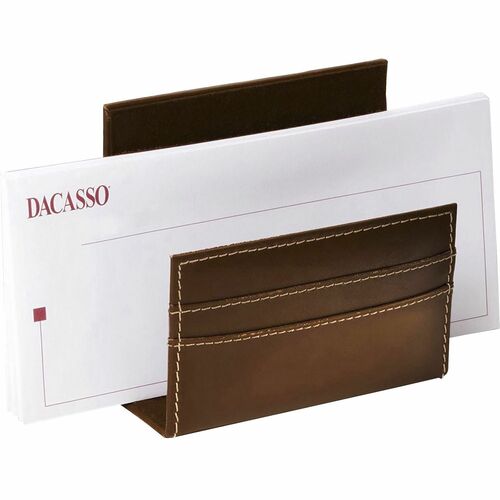 Dacasso Letter Holder - Leather - Rustic Brown