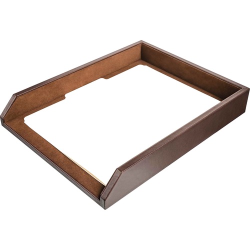 Dacasso Single Front Load Tray - 2" x 10.5" - Leather - Chocolate
