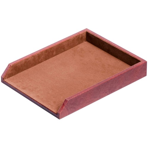 Dacasso Front Load Letter/Legal Tray - 2" x 10.5" - Leather - Mocha