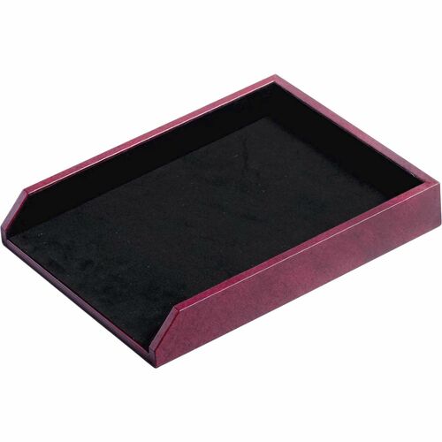 Dacasso Single Letter / Legal Front Load Tray - 2" x 10.5" - Leather - Burgundy
