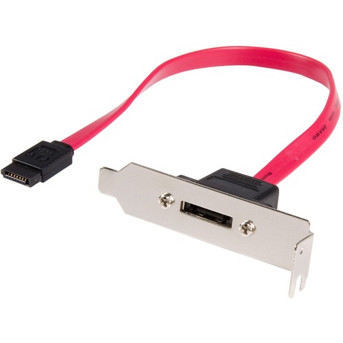 StarTech.com Low Profile SATA to eSATA Plate Adapter - Add an eSATA port to your PC, extended from internal Serial ATA connection port - sata to esata plate - sata to esata bracket - esata slot bracket - low profile sata to esata bracket - half height sat