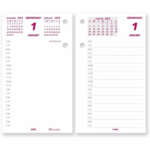 Brownline®/Blueline® Jumbo Calendar Pad Refills - Daily - 1 Year - January 2024 till December 2024 - Desk Calendar Refills - BLIC2R