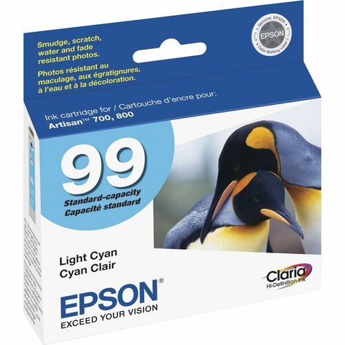 Epson Claria No. 99 Original Ink Cartridge - Inkjet - Light Cyan - 1 Each - Ink Cartridges & Printheads - EPST099520S