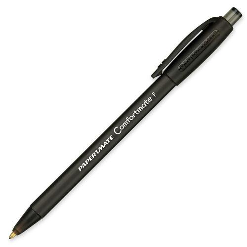 Paper Mate Comfortmate Retractable Pen - Fine Pen Point - Retractable - Black - 12 / Box