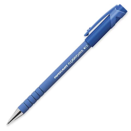 Paper Mate Flexgrip Ultra Pen - Medium Pen Point - Refillable - Blue - Blue Rubber Barrel - 1 Each - Ballpoint Stick Pens - PAP9610131