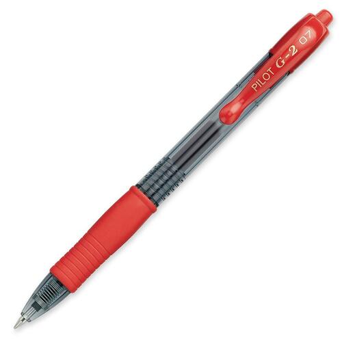 G2 Retractable Gel Ink Rolling Ball Pen - Fine Pen Point - Refillable - Retractable - Red Ink - Gel-based - 1 Each