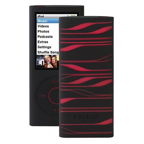 Belkin Sonic Wave Two-Tone Sleeve for iPod nano - Silicone - Black, Infrared