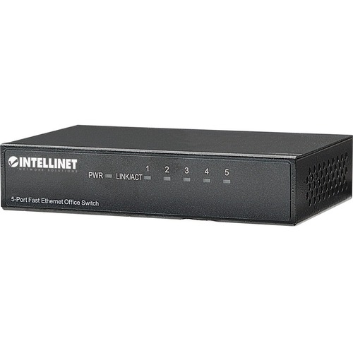 Intellinet 5-Port Fast Ethernet Office Switch - 5 Ports - Fast Ethernet - 10/100Base-TX - 2 Layer Supported - Twisted Pair - Desktop - Lifetime Limited Warranty