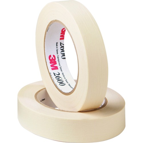 Highland Economy Masking Tape - 60 yd Length x 1" Width - 4.4 mil Thickness - 3" Core - Rubber Backing - For Labeling, Bundling, Mounting, Wrapping, Holding - 9 / Pack - Tan