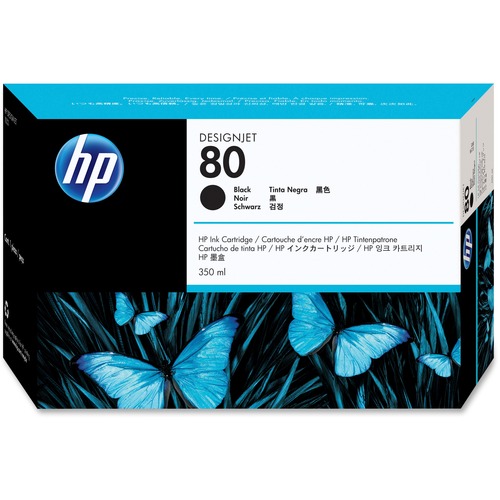 HP 80 (C4871A) Original Inkjet Ink Cartridge - Single Pack - Black - 1 Each - 440 Pages