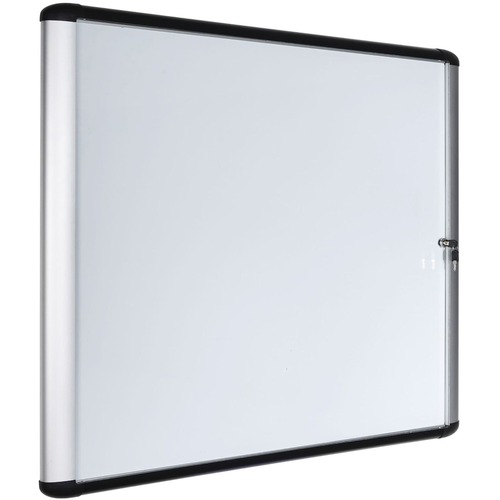 MasterVision Swing Door Enclosed Dry-erase Board - 39" (3.3 ft) Width x 48" (4 ft) Height - White Porcelain Steel Surface - Aluminum Frame - Rectangle - Magnetic - 1 Each