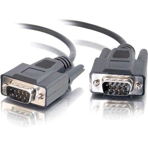 C2G 1ft DB9 M/M Cable - Black - DB-9 Male Serial - DB-9 Male Serial - 1ft - Black