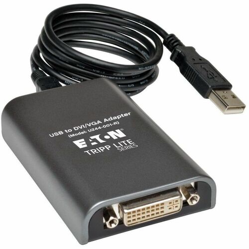 Tripp Lite USB 2.0 to DVI/VGA Dual Multi-Monitor External Video Graphics Card Adapter 1080p 60Hz - USB