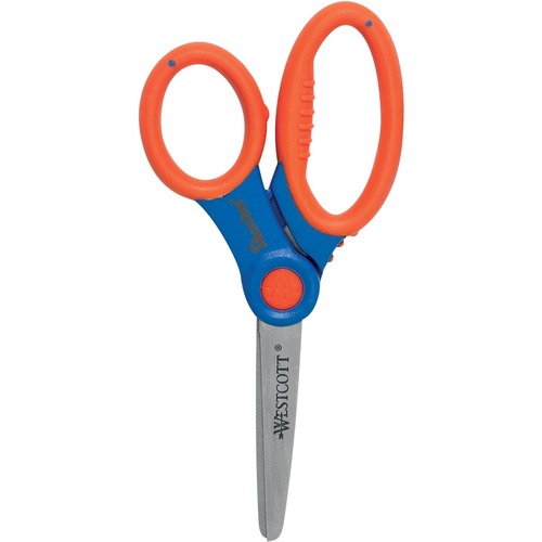 Westcott Soft Handle Kids Scissors - 2" (50.80 mm) Cutting Length - 5" (127 mm) Overall Length - Straight-left/right - Stainless Steel - Blunted Tip - Assorted - 1 Each