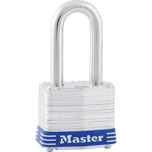 Master Lock Long-shackle Padlock - Keyed Different - 1.50" Shackle Diameter - Cut Resistant, Pick Proof, Rust Resistant - Steel Gray - 1 Each