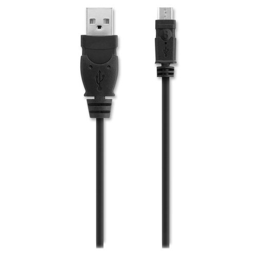 Belkin USB Cable - 6 ft USB Data Transfer Cable - First End: USB Type A - Second End: Micro USB Type B - Black - 1 Each