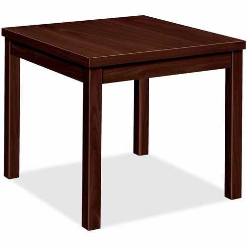 HON H80193 End Table - 24" x 20" x 20" - Flat Edge - Finish: Mahogany