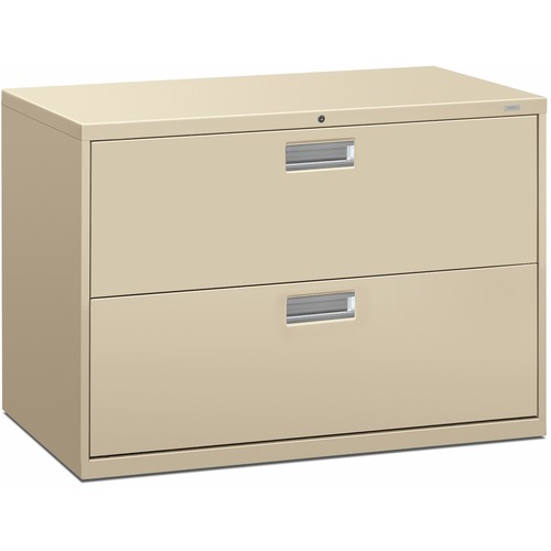 HON Brigade 600 H692 Lateral File - 42" x 18"28.4" - 2 Drawer(s) - Material: Steel - Finish: Putty