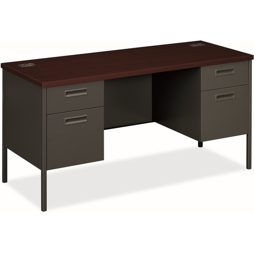 HON Metro Classic HP3231 Pedestal Credenza - 60" x 24"29.5" - 4 x Box, File Drawer(s) - Double Pedestal - Square Edge - Finish: Charcoal - Glide, Scratch Resistant, Spill Resistant, Stain Resistant, Liquid Resistant, Durable, Sturdy - For File Storage, Of