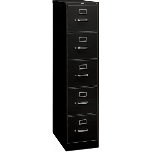 HON 310 H315 File Cabinet - 15" x 26.5"60" - 5 Drawer(s) - Finish: Black