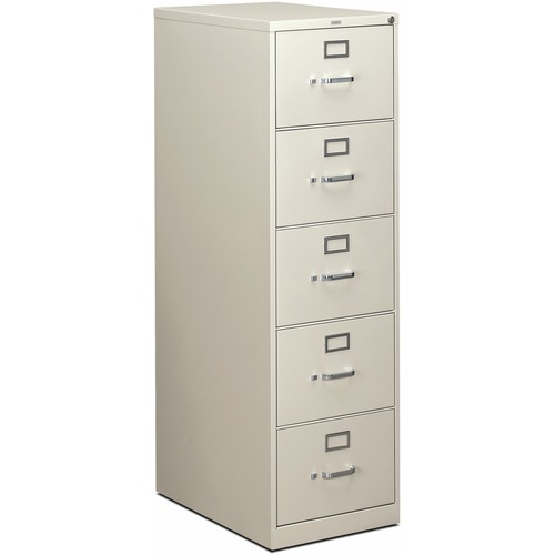 HON 310 H315C File Cabinet - 18.3" x 26.5" x 60" - 5 Drawer(s) - Finish: Light Gray