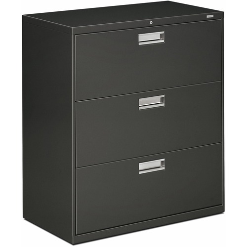 HON Brigade 600 H683 Lateral File - 36" x 18"40.9" - 3 Drawer(s) - Finish: Charcoal