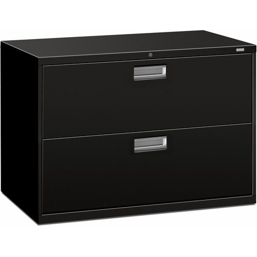 HON Brigade 600 H692 Lateral File - 42" x 18"28.4" - 2 Drawer(s) - Finish: Black