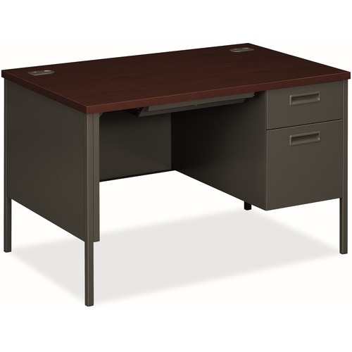 HON Metro Classic HP3251R Pedestal Desk - 48" x 30"29.5" - 3 x Box, File Drawer(s)Right Side - Square Edge - Finish: Charcoal