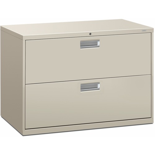 HON Brigade 600 H692 Lateral File - 42" x 18"28.4" - 2 Drawer(s) - Finish: Light Gray