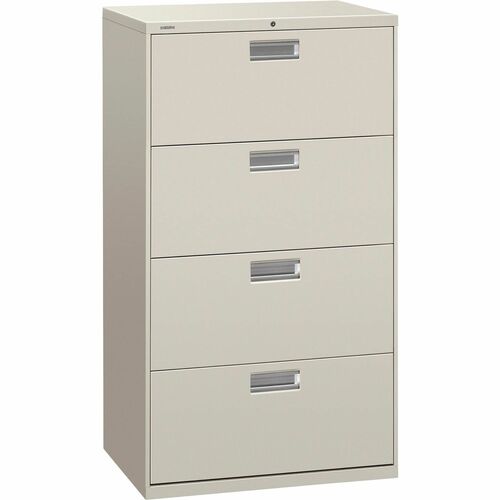 HON Brigade 600 H674 Lateral File - 30" x 18" x 53.3" - 4 Drawer(s) - Finish: Light Gray