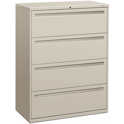 HON Brigade 700 H794 Lateral File - 53.3" Height x 42" Width x 18" Depth - Total Drawer(s): 4 - Finish: Light Gray
